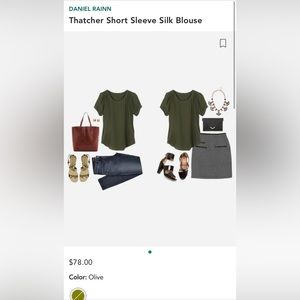 Daniel Rainn Thatcher Short Sleeve Silk Blouse